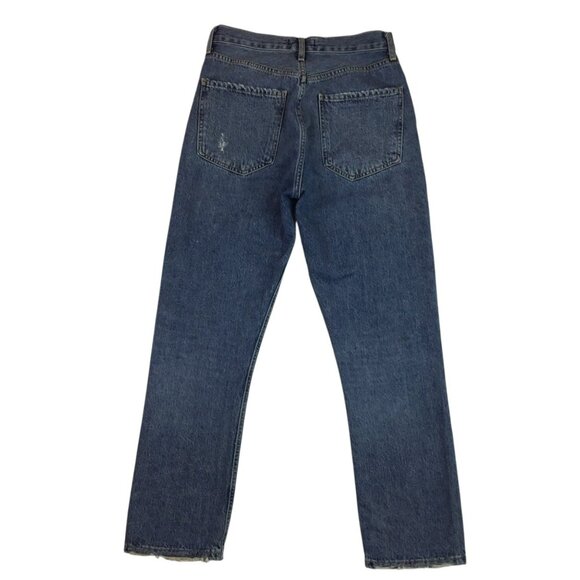 AGOLDE Riley High-Rise Straight-Leg Jeans Womens 25  Denim Factory Distressed Co - Picture 8 of 13